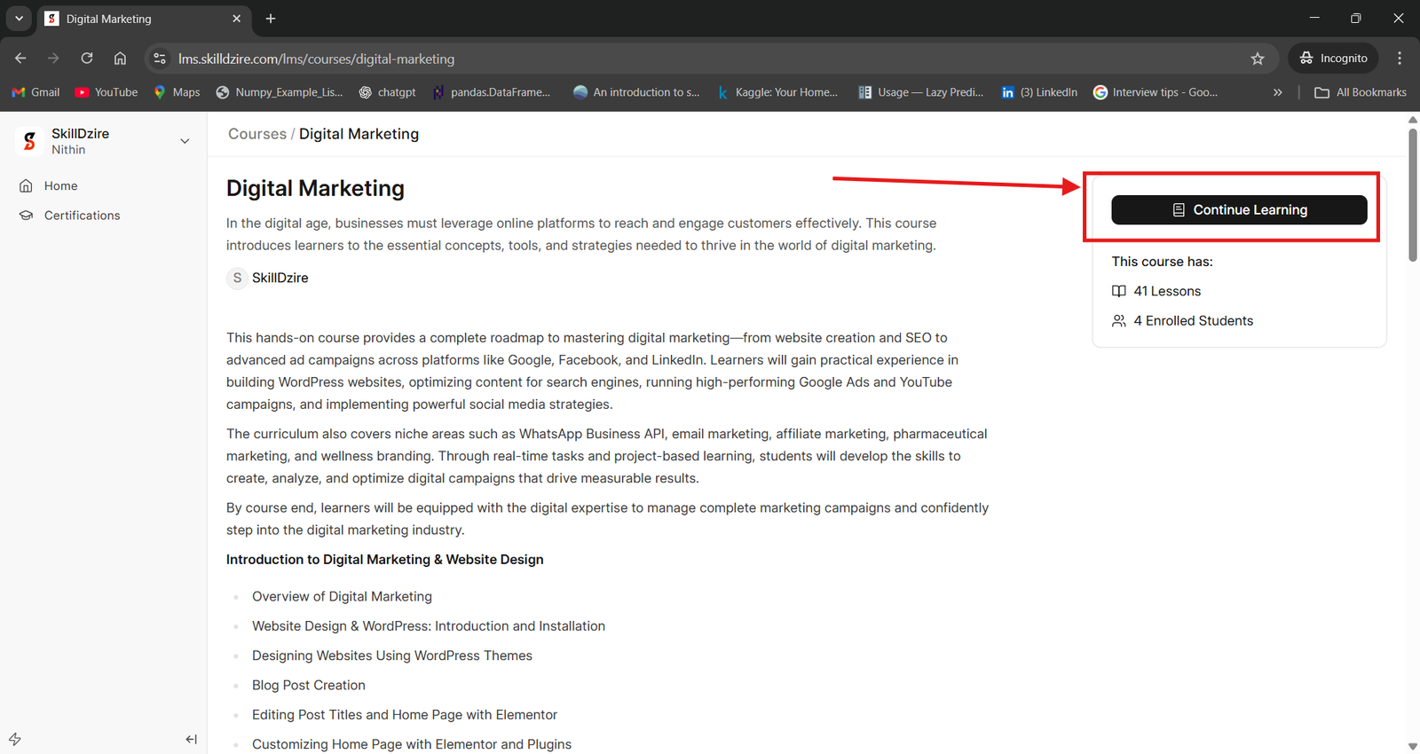 Desktop Continue Learning
